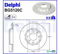 DELPHI 2 X BRAKE DISC BG5120C FOR DS