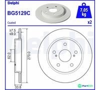 DELPHI 2 X BRAKE DISC BG5129C