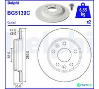 DELPHI 2 X BRAKE DISC BG5139C