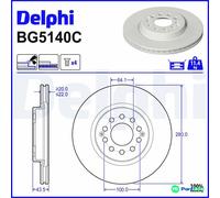 DELPHI 2 X BRAKE DISC BG5140C