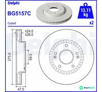 DELPHI BG5157C Brake disc