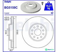 DELPHI 2 X BRAKE DISC BG5159C