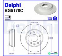 DELPHI 2 X BRAKE DISC BG5178C