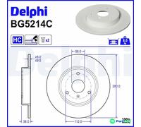 Delphi BG5214C 2x Brake Discs Front 280mm Outer Diameter Fits Smart Roadster