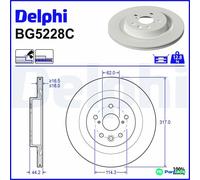 DELPHI 2 X BRAKE DISC BG5228C