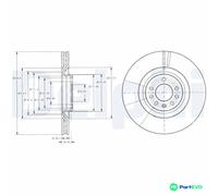 DELPHI 2 X BRAKE DISC BG9098 FOR SAAB