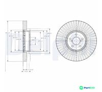 DELPHI 2 X BRAKE DISC BG9105 FOR SUBARU