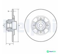 DELPHI 2 X BRAKE DISC BG9114RS FOR RENAULT