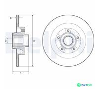 DELPHI 2 X BRAKE DISC BG9134RSC FOR RENAULT