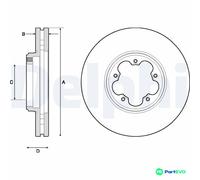 DELPHI 2 X BRAKE DISC BG9150