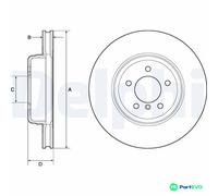 DELPHI 2 X BRAKE DISC BG9159C FOR BMW