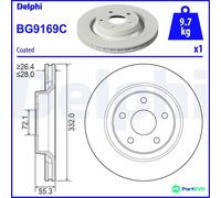 DELPHI 2 X BRAKE DISC BG9169C FOR JEEP