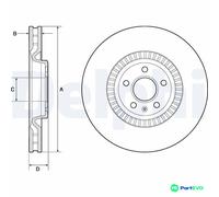 DELPHI 2 X BRAKE DISC BG9171C FOR AUDI