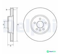 DELPHI 2 X BRAKE DISC BG9184C FOR FORD