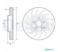 DELPHI 2 X BRAKE DISC BG9189C FOR MERCEDES-BENZ