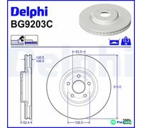 DELPHI 2 X BRAKE DISC BG9203C FOR FORD