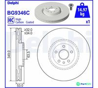 DELPHI 2 X BRAKE DISC BG9346C FOR LAND ROVER
