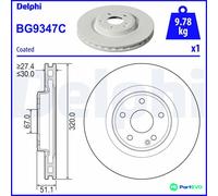 DELPHI 2 X BRAKE DISC BG9347C