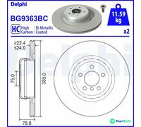 DELPHI 2 X BRAKE DISC BG9363BC FOR BMW