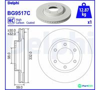 DELPHI 2 X BRAKE DISC BG9517C