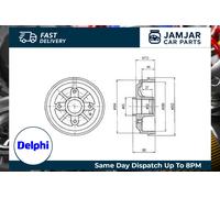 DELPHI BF324 Brake Drum Rear Fits Citroën AX Saxo Mega Club Peugeot 106