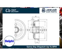 DELPHI BF329 Brake Drum Rear Fits Ford Courier Escort Escort Classic Mazda
