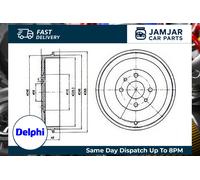 DELPHI BF379 Brake Drum Rear Fits Alfa Romeo Cadillac Citroën Fiat Lancia