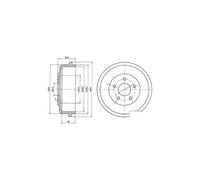 DELPHI BF488 Brake Drum Rear Fits Ford Tourneo Connect Transit Connect
