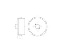 DELPHI BF552 Brake Drum Rear Fits Daihatsu Charade Toyota Yaris Yaris/Vitz