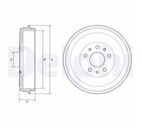 Delphi BF767 Brake Drum Fits Fiat 500L 0.9 0.9 Natural Power 1.4 1.3 D Multijet