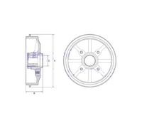 DELPHI BFR484 Brake Drum Rear Fits Citroën C3 C4 Cactus DS3 DS DS3 Peugeot