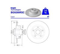 DELPHI Brake Disc Rear With Wheel Bearing & ABS Sensor Ring Fits Renault Megane