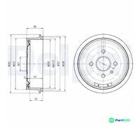 DELPHI BRAKE DRUM BF102 FOR OPEL VAUXHALL DAEWOO