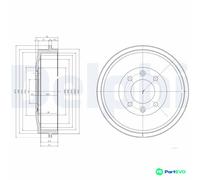 DELPHI BRAKE DRUM BF169 FOR PEUGEOT PORSCHE