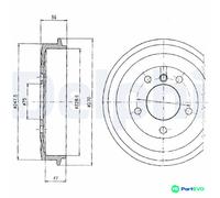 DELPHI BRAKE DRUM BF275 FOR BMW