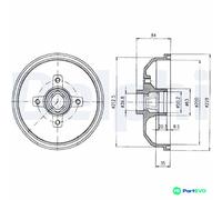 DELPHI BRAKE DRUM BF293 FOR OPEL VAUXHALL