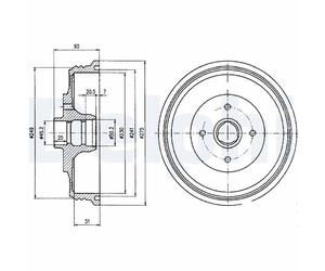 Delphi Brake Drum BF430
