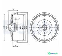 DELPHI BRAKE DRUM BF430 FOR VW