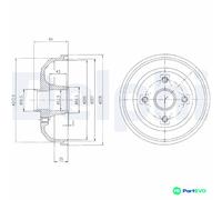 DELPHI BRAKE DRUM BF471 FOR OPEL VAUXHALL