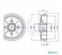 DELPHI BRAKE DRUM BF484 FOR CITROËN PEUGEOT