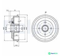 DELPHI BRAKE DRUM BF487 FOR FORD MAZDA