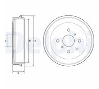 Rear Brake Drum Delphi BF506 Fits Citroen Peugeot Toyota C1 107 108 Aygo