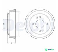 DELPHI BRAKE DRUM BF550 FOR KIA