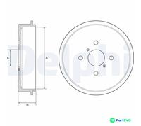 DELPHI BRAKE DRUM BF552 FOR TOYOTA