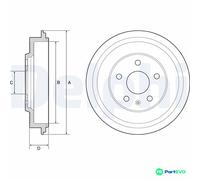DELPHI BRAKE DRUM BF561 FOR VW
