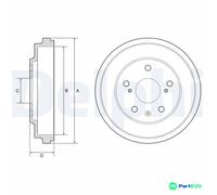 DELPHI BRAKE DRUM BF572 FOR FIAT SUZUKI