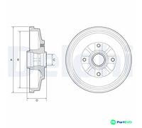 Delphi BF577 Brake Drum for KIA Rio I Hatchback/Saloon
