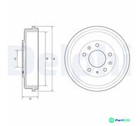 Rear Brake Drum Delphi BF579 Fits Mazda 626 Premacy Braking System