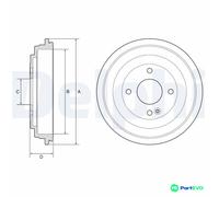 DELPHI BRAKE DRUM BF592 FOR HYUNDAI KIA