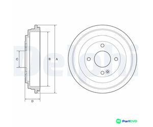 DELPHI BRAKE DRUM BF592 FOR HYUNDAI KIA